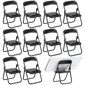 12pcs mini foldable chairs dollhouse mini stand model chair desk phone stand for dollhouse decoration