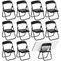 12pcs Mini Foldable Chairs Dollhouse Mini Stand Model Chair Desk Phone Stand for Dollhouse Decoration