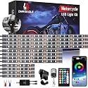 12PCS Motorcycle RGB LED Light Kit with Handlebar Switch Brake Turn Signal, Multicolor Underglow Lights with APP/RF Remote, Neon Strips 12V Waterproof for Sport Bike,Cruiser,Street&amp;Off-Road Motorcycle
