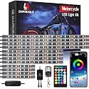 12PCS Motorcycle RGB LED Light Kit with Brake Turn Signal, Underglow Lights with APP/RF Remote,Neon Accent Light MultiColor Dual Zone Waterproof 12V for Sport Bike, Cruiser, Street&Off-Road Motorcycle
