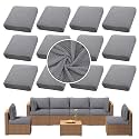 12PCS Patio Cushion Covers.Patio Furniture Couch SeatSlipcovers