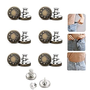 12pcs perfect fit instant button instant buttons jean replacement buttons removable button no sew buttons to extend or reduce an inch to any pants waist in seconds