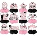 12Pcs Blue Graduation Decorations Honeycomb Centerpieces, Class of 2026 Graduation Centerpieces for Tables Royal Blue Congrats Grad Graduation Table Decorations, Blue Graduations Table Toppers