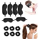 12Pcs Silk Sleep Masks Satin Eye Mask Silky Eyes Cover Blindfold Eyeshade Hair Ties Scrunchy Travel Bridesmaids Gifts