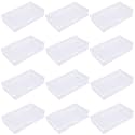 12pcs Small Plastic Rectangular Containers, Clear Mini Plastic Boxes with Lids for Beads and Small Items (5x 3 x 1 inch)