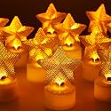 12PCS LED Star Tea Lights Candles Battery Operated for Party Home Decor