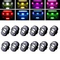 12PCS Upgraded 4LEDs Wireless LED Strobe Lights with Remote Control，High Brightness 8 Colors Type-C Interior Car Lights Anti-Collision Warning Lights for Car Interior Drone Bike Motorcycle