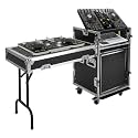 12U PA DJ Rack Speaker Cabinet, Network & Stereo Rack, Double-Layer Design Four-Wheel Professional Audio Amplifier Effects Cabinet, Suitable for Recording Studios, Home Theaters, KTV, Wedding Parties