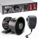 12V 9 Tones Siren Horn Emergency Sirens PA System for Tow Trucks, Construction Vehicles, Roadside Assistance, Oversized Cargo Transport Vehicles