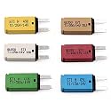12V Auto Reset ATM Fuse Circuit Breaker Low Profile, UL Certified, 5A 10A 15A 20A 25A 30A Amp Mini Blade Breakers Self Resetting Fuses Assortments DC for Car, Automotive, Solar, Marine, 6-Pack