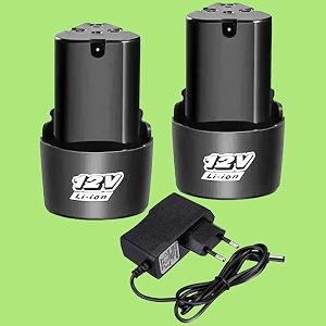 12v cordless drill driver battery and 12v cordless drill power tools charger 2pcs battery 1pcs charger