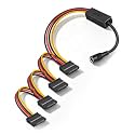 12V DC 5.5 x 2.5mm to 4 x 15 PIN SATA Power Splitter Cable(95cm)