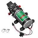 12V DC Fresh Water Pump, 1.56GPM, 100PSI Self Priming Diaphragm Water Pump with Adjustable Pressure Switch for RV Camper/Marine Boat/Garden