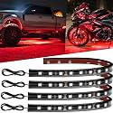 12V Led Light Strip 12.7" Waterproof Red Led Light Strips for Car Golf Cart Motorcycles Truck Boat Led Strip Lights,Pack of 4
