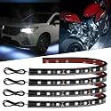 12V Led Light Strip 12.7" Waterproof White Led Light Strips for Car Golf Cart Motorcycles Truck Boat Strip Lights,Pack of 4