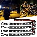 12V LED Light Strip for Car 12.7" Waterproof Amber, Pack of 4