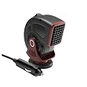 12V Portable Car Heater 120w Electric Heating Fan Dryer Windshield Defogger Defroster 360 Degree Auto Rotation Heater(Black-red 1pc)