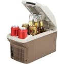 ICEROVER 12V Portable Car Refrigerator Cooler/Warmer 8 Quart (9L) Car Fridge 40~140℉,12 V110V-220V, Electric Compact Camping Cooler Thermoelectric 12V Small Fridge for RV,Camping (Brown)