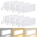 12V RV Interior Lights, 3-Color Dimmable, with Remote Control, 8 Pack