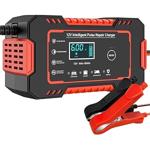 12v smart battery charger 6a automatic pulse repair charger for car amp bike  lead acid battery charger with lcd display 12v 2ah100ah