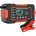 12V Smart Battery Charger 6A Automatic Pulse Repair Charger for Car & Bike | Lead Acid Battery Charger with LCD Display (12V 2Ah–100Ah)