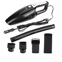 12V Wired Handheld Car Vacuum Cleaner Portable Wet Dry Use Catcher with 3600pa Strong Suction for Car Corners Liquids Hair Nutshell Sandstone (Black)