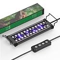 12W LED UVB Light for Reptiles Terrarium Light Extendable Reptile Tank Light with Controller ＆Dimming and 5 UVI Modes Full Spectrum Brilliant White Blue Red Lights for Bearded Dragon, Gecko