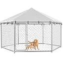 12x12 FT Large Outdoor Dog Kennel Outside, Heavy Duty Dog Enclosure