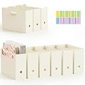 Hukado 12''x12'' Scrapbook Paper Storage Organizer 6 Pack, Yellow