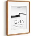 12x16 Picture Frame, Natural Solid Cherry Wood Photo Frame, Rounded Corner