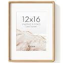 12x16 Picture Frame, Natural Solid Oak Wood Photo Frame, Rounded Corner