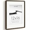 12x16 Picture Frame, Natural Solid Wenge Wood Photo Frame, Rounded Corner