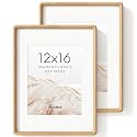 12x16 Picture Frame, Solid Oak Wood Photo Frame, Rounded Corner, 2 Pack