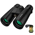 12x42 Binoculars for Adults Weak Light Vision Compact HD Binoculars for Bird-Watching Travel Hunting Concerts Opera Sports BAK4 Prism FMC Lens with Phone Mount Strap Carrying Bag
