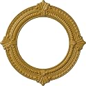 13 1/8"OD x 8"ID x 5/8"P Benson Ceiling Medallion (Fits Canopies up to 8"), Hand-Painted Iridescent Gold
