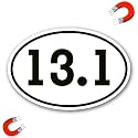 13.1 Half Marathon Black Oval Magnet Decal