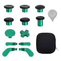 13 in 1 Metal Thumbsticks for Xbox One Elite Series 2 Controller, Elite Series 2 Core Controller Accessories Replacement Parts, Metal Mod 6 Swap Joysticks, 4 Paddles, 2 D-Pads, 1 Tool(Green)