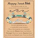 16th Birthday Gifts for Girls, Sweet 16 Year Old Girls Birthday Gift Ideas, Wave Birthday Bracelet Gifts for 16 Year Old Girl, Happy 16th Birthday Card for Teen Teenage Girls