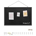 13.3"x17.7" Black Framed Black Linen Bulletin Board, Pin Board