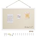 13.3"x17.7" White Framed Natural Wood Tone Bulletin Board, Pin Board