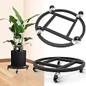 13" Metal Plant Caddy with Wheels, 2 Pack Rolling Plant Stand