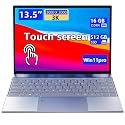 13.5-inch Portable Touchscreen Laptop, (16GB RAM, 512GB SSD), 3K (3000×2000) IPS, Pentium quad-core CPU up to 2.64 GHz,9000mAh battery,Mini HDMI interface,USB3.0 interface,dual-band WiFi,webcam
