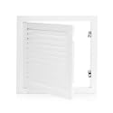 13.5 x 13.5 inch - Access Doors - Access Panel for Drywall with Push-Button Switch - Access Panel with Vent - Aluminum Alloy - White - Good Ventilation - Inside Dimensions: 12 x 12 inch