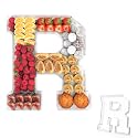 13.8" Acrylic Letter Charcuterie Tray,Fillable Alphabet Box (Letter R)