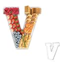 13.8" Acrylic Letter Charcuterie Tray,Fillable Alphabet Box (Letter V)