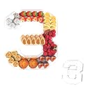 13.8" Acrylic Number Charcuterie Tray, Fillable Charcuterie Box (Number 3)