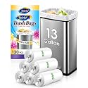 Teivio Tall Kitchen Clear Trash Bags 13 Gallon 120 Count Garbage Bags