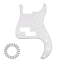 13-Hole P Bass Pickguard for Fender Precision Bass,White Pearl 4Ply