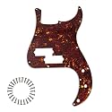 13-Hole P Bass Pickguard for Fender Precision Bass, Retro Turtle