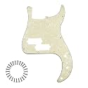 13-Hole P Bass Pickguard for Fender Precision Bass, Aged Pearl 4Ply